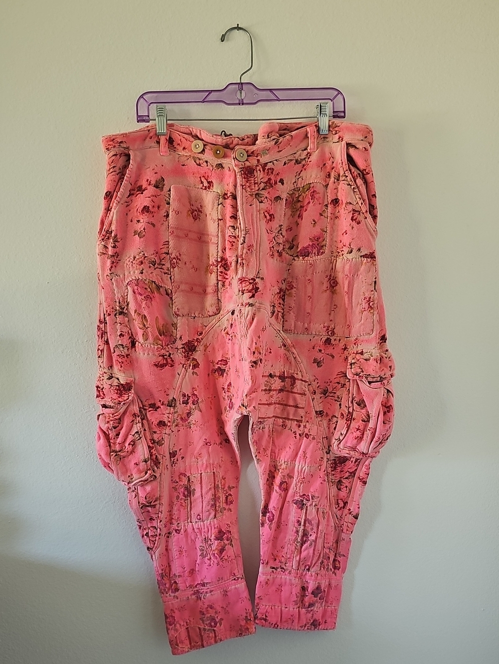 ●●MAGNOLIA PEARL LOVE COLL. PINK FLORAL HAREM PANTS OSFM●●